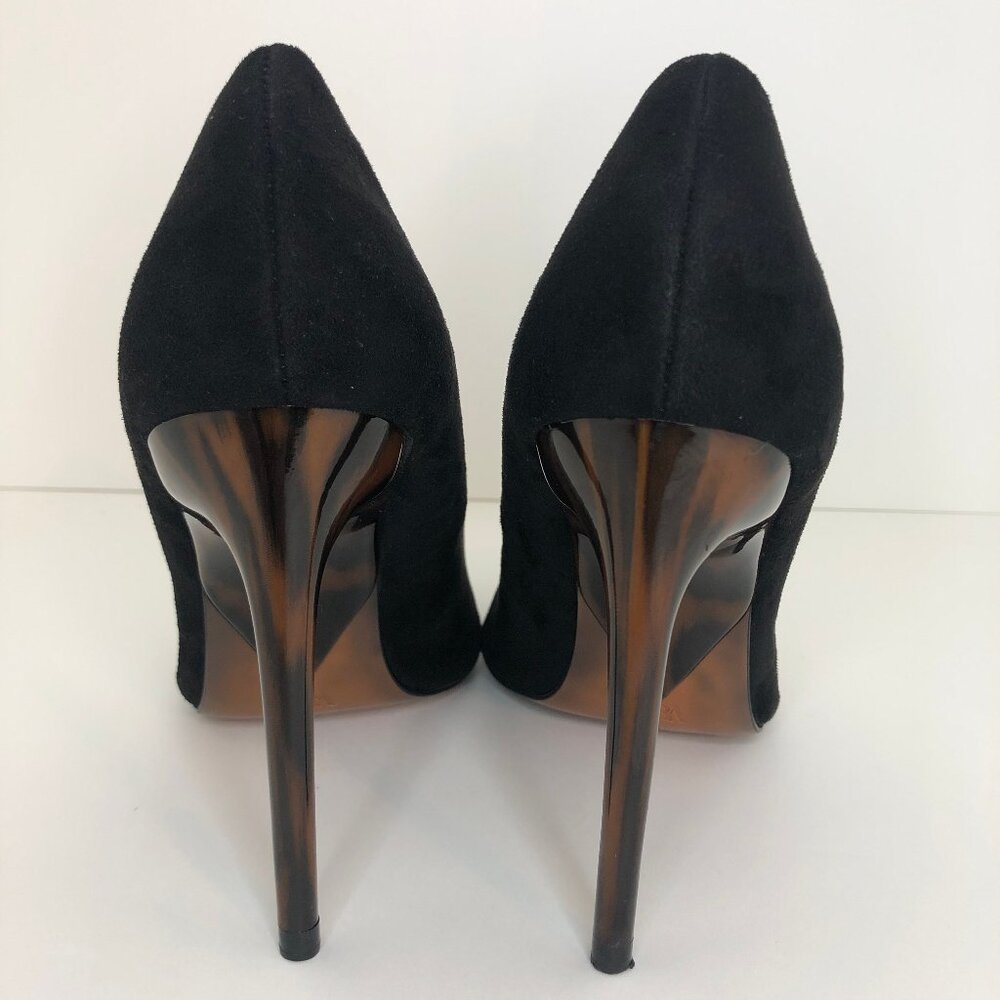 Zara Black Faux Suede Tortoise Shell Heels - Size 39 (US 8) - Picture 7 of 8
